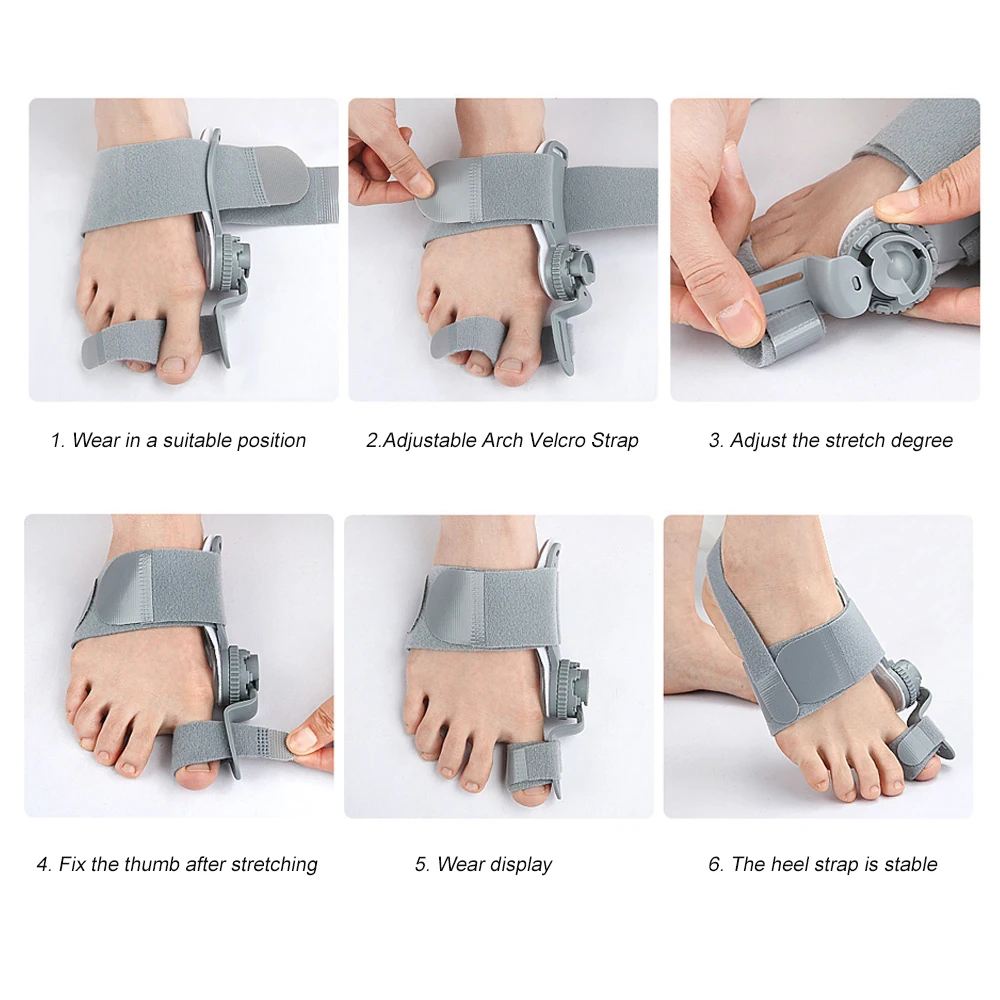 1PCS Bunion Corrector for Men Women Big Toe,Adjustable Bunion Splint,Toe Straightener with Anti-slip Heel Strap& Silicone Pad