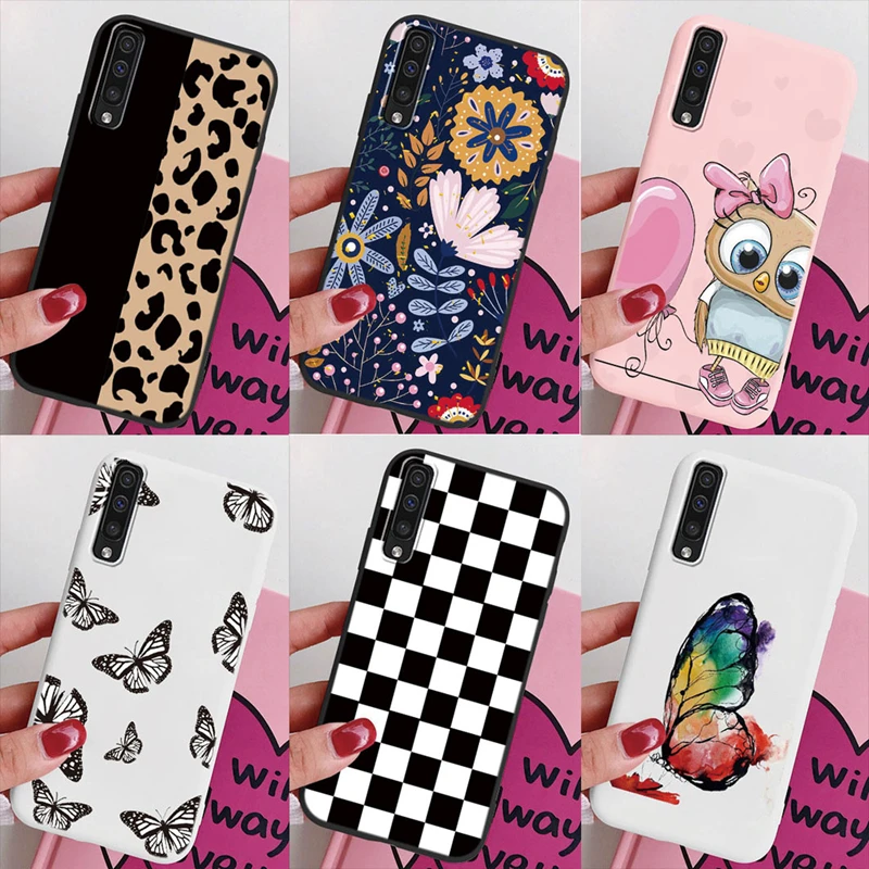 Per Samsung Galaxy A50 A50S A30S Custodia Carino Stampa Leopardo Fiore Farfalla Gufo Cover Posteriore Per Samsung A 50 30 S 50S Telefono Funda