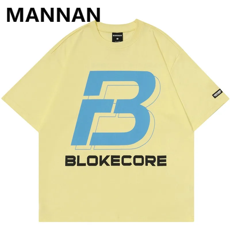 

Tshirt Streetwear B logo T-Shirt Tops Tees Loose Mens clothing Hip hop Fashion Summer 2024 Harajuku Easy Short Sleeve black