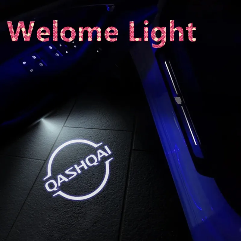 Luces LED De Puerta Para Nissan Qashqai J10 Y J11 - Proyectan Logo En El Suelo, Fácil Instalación Con Adhesivo