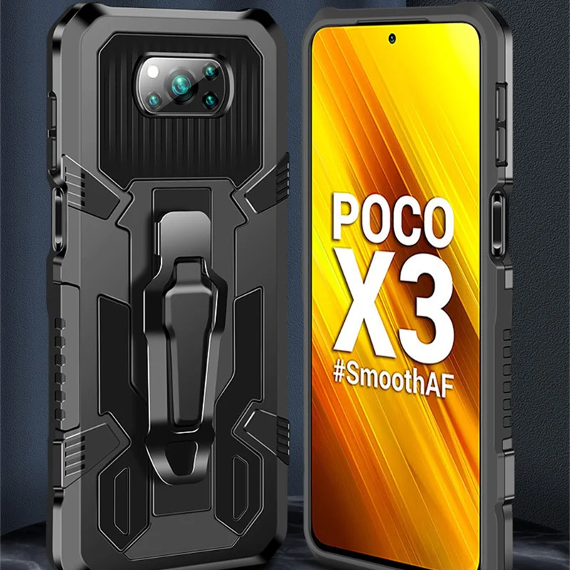 Phone Case Poco X3 Pro Shockproof Case Poco X3 Pro NFC Case Belt