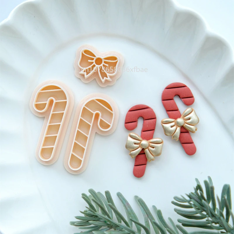 Polymer Clay Cutter Christmas Poinsettia Crutch Bows Embossing Polymer Clay Cutters DIY Earring Jewelry Pendant