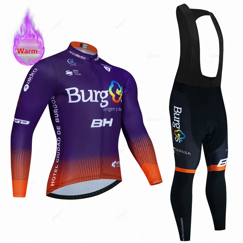 Burgs-Winter Warm Thermal Fleece Cycling Clothes Set Bicycle Jersey Sports Riding MTB Bike Clothing BH, cycling jersey, cycling suit, cycling jersey set