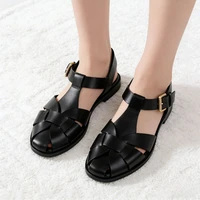 Luxury Metal Buckle Design Brand Flat Sandals Women Fashion Hollow Ankle Strap Gladiator Sandals Sexy Cozy Vacation Beach Shoes - Image 5