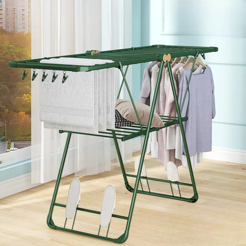 

Drying rack, floor pole, folding bedroom, cool hanger, home balcony, multi-functional baby quilt, telescopic