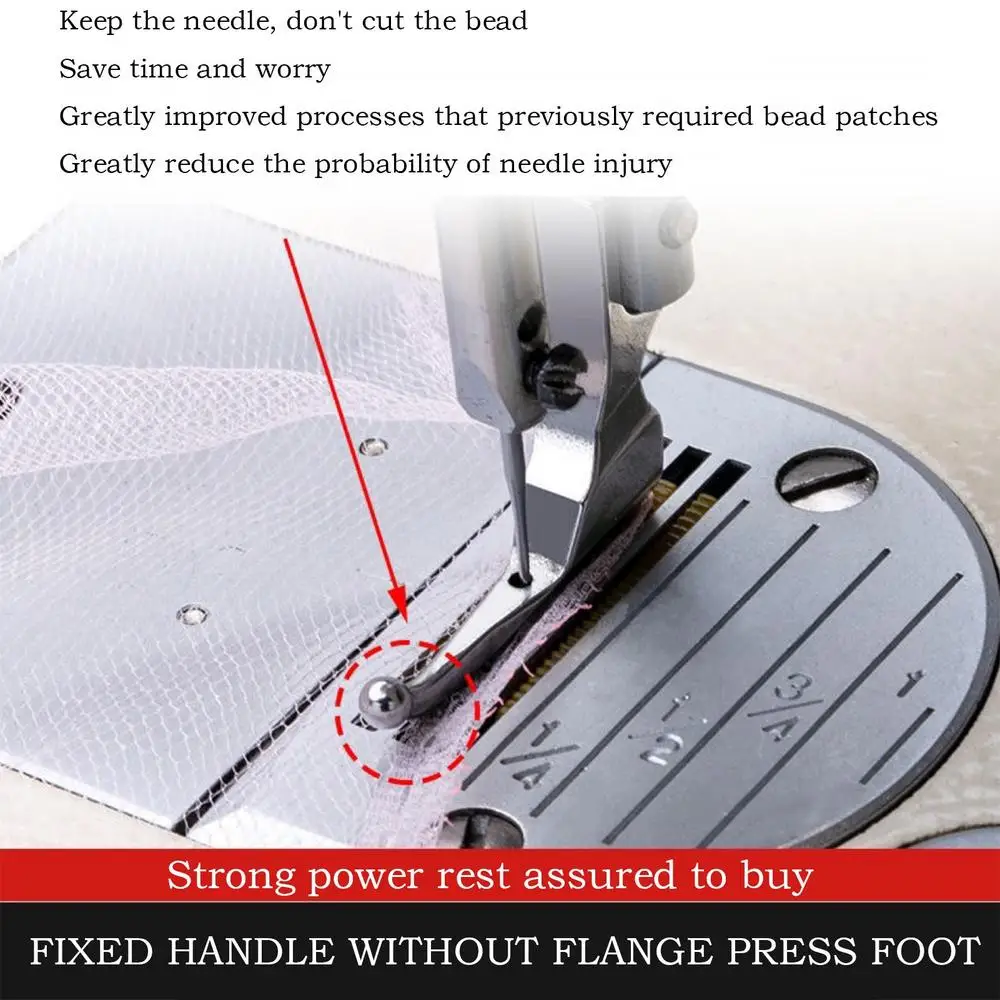 Sewing Machine Feet Bead Sequin Special Presser Foot No-Bead-Tapping Design Sewing Machine Accessories For Tulle Evening Gowns