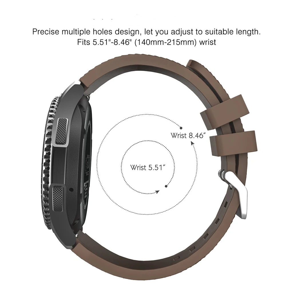 22mm Silicone Smartwatch Replacement Wristband - Durable Strap with Stylish Design