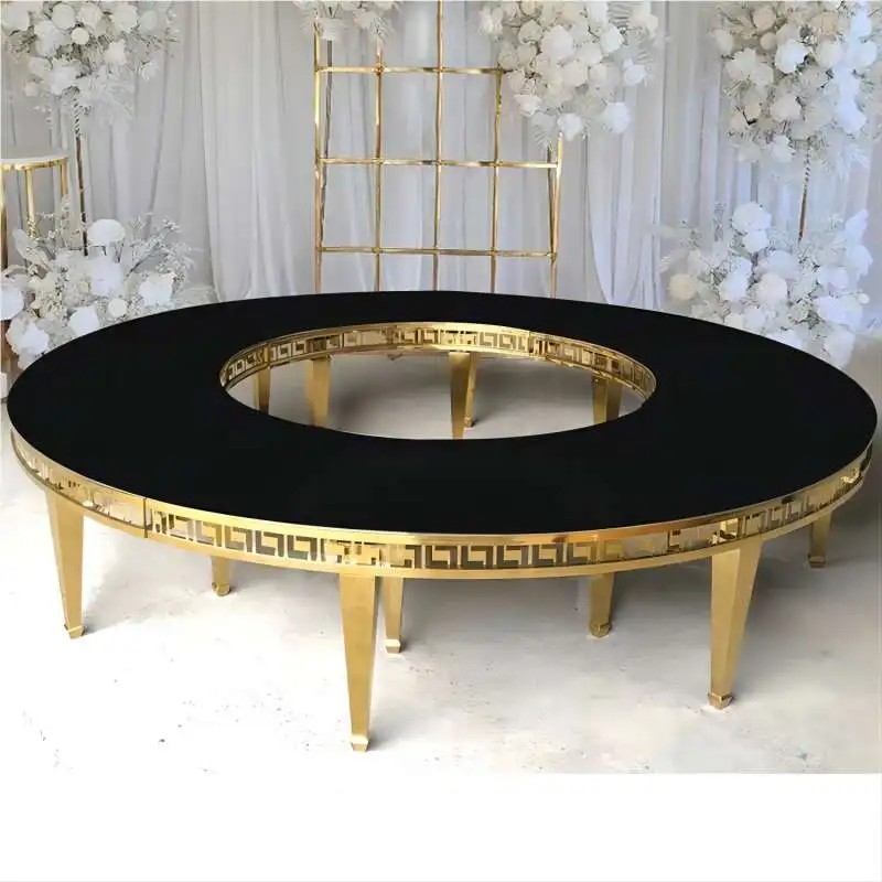 shape round glass marble stainless steel 12 seater dining table set