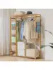 Magshion Bamboo Clothing Garment Rack Freestanding Clothes Coat Hanger Closet Organizer with Shelf for Shoe or Storage B 2