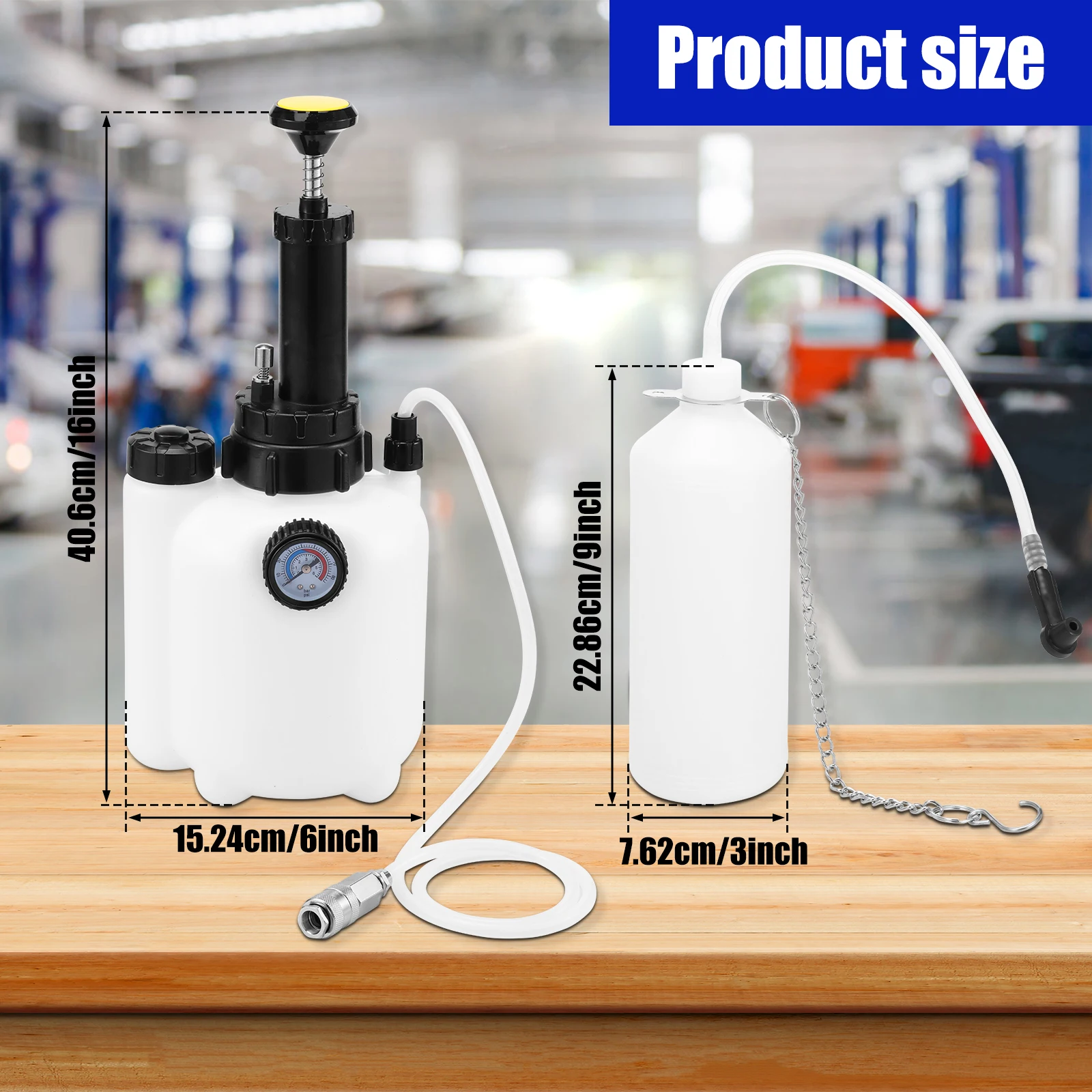 Car Manual Brake Fluid Bleeder Kit 3L Vacuum Brake Pressure Fluid Pump Flush Machine Pneumatic Bleeder