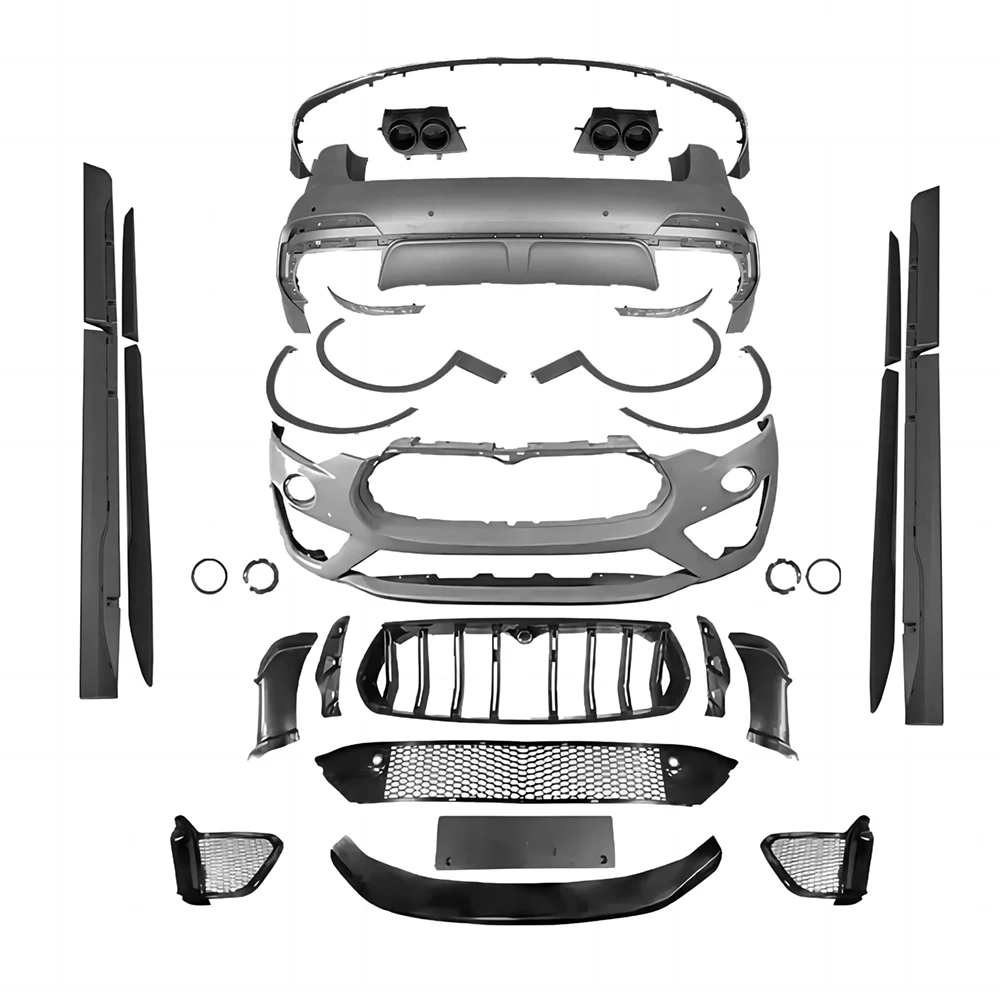 Kit Completo Per Maserati Levante 16-21 Aggiornamento A Trofeo Style Paraurti Anteriore Posteriore Minigonne Laterali Fender Flares