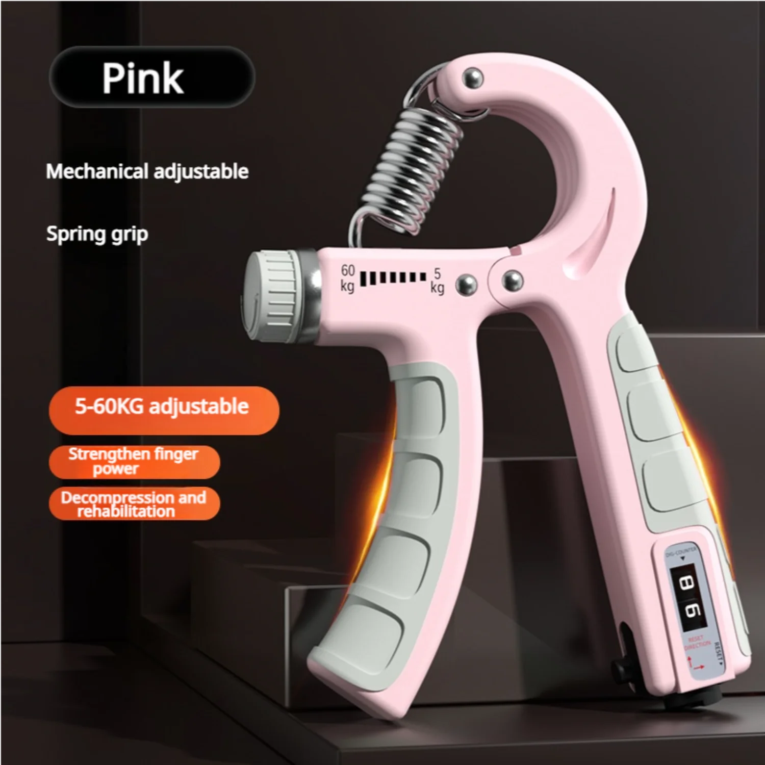 Grip Trainer Hand Squeezer Forearm Strength Trainer Adjustable Resistance Adjustable Reps Hand Grip Trainer for Muscle Building 5