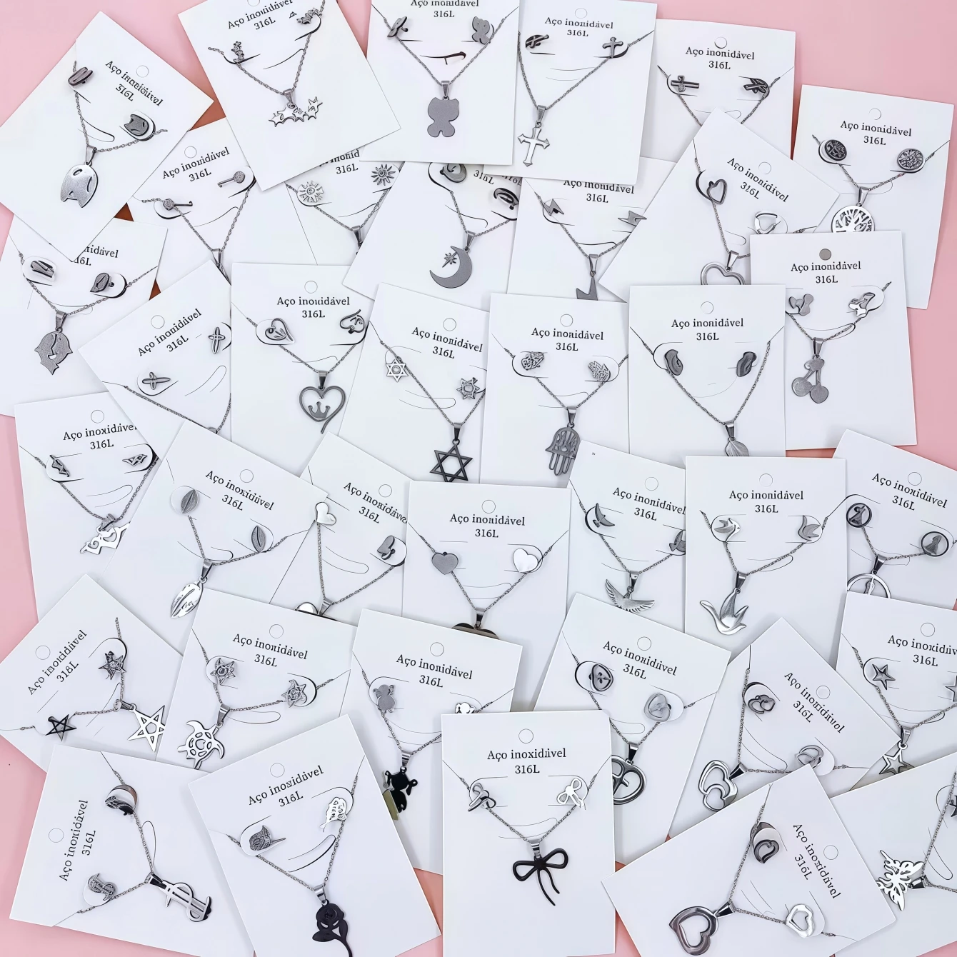 10 комплектів Модні квіти Серце Геометрія Сережки з нержавіючої сталі Набір намиста для жінок Змішаний стиль Модні прикраси Подарунки для вечірок