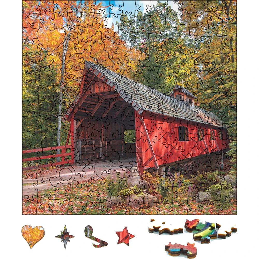 

Puzzle 3D Mountain Bridge Wooden Jigsaw For Festiva Gifts Wood Puzzles Board Game Wood Scenery Puzzle Toys For Kids