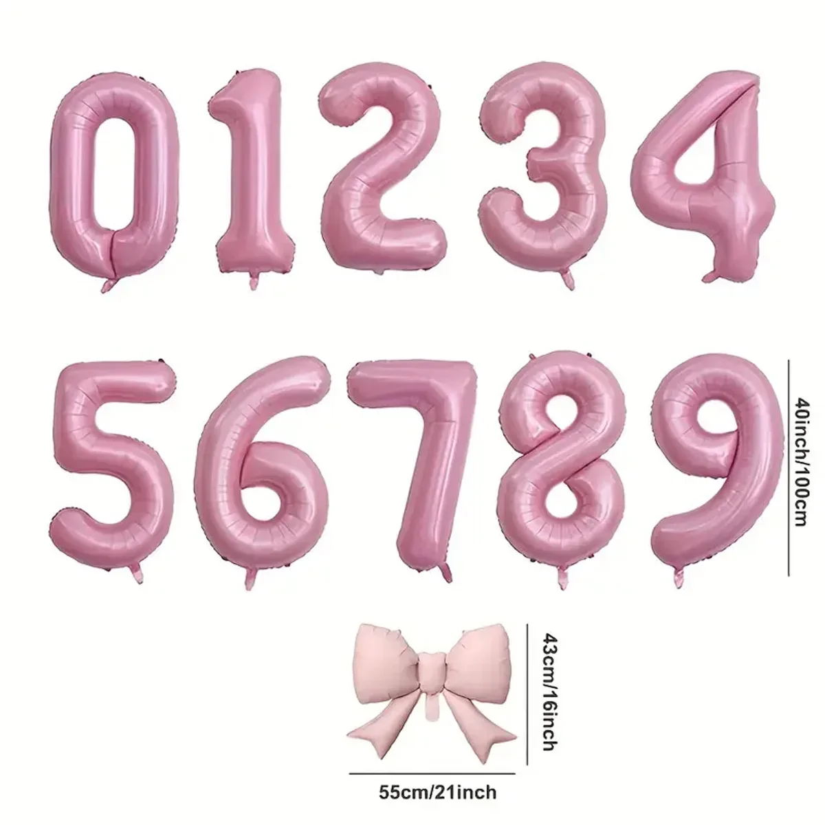 40 Zoll Rosa Digitale Schleifenballons aus Aluminiumfolie für Mädchen Hochzeit Geburtstag Party Deko Zahlen Party Foto Requisiten Zubehör – Detail 1