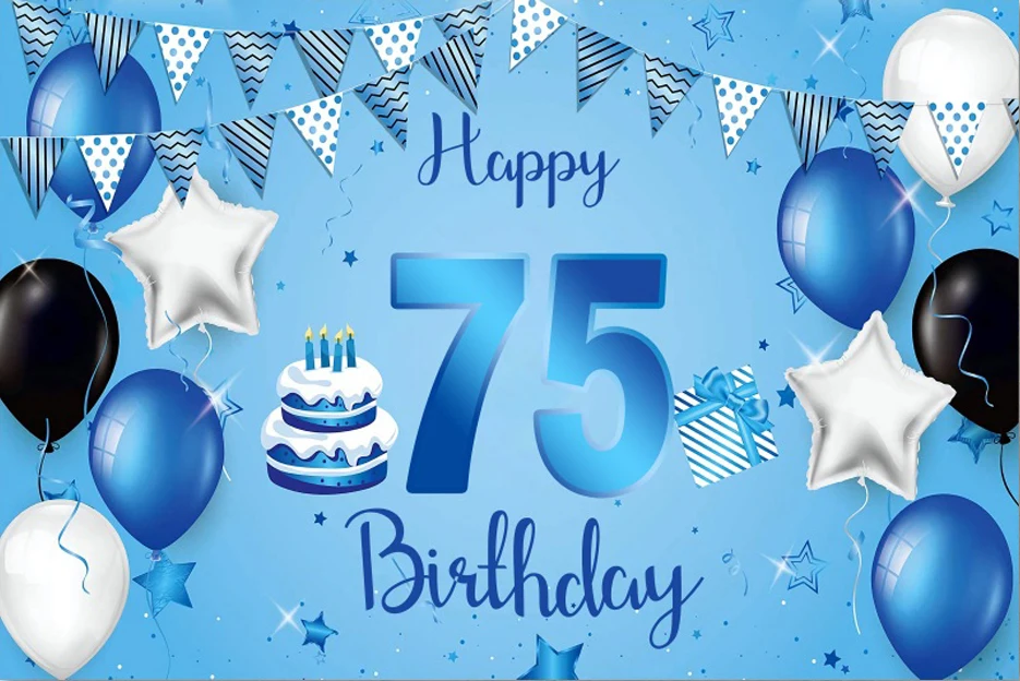 Happy 75th Birthday With Blue Balloons Greeting Card Background Years Anniversary Th Celebrating Confetti Vector Stock Happy Th Image260061961 - View #13