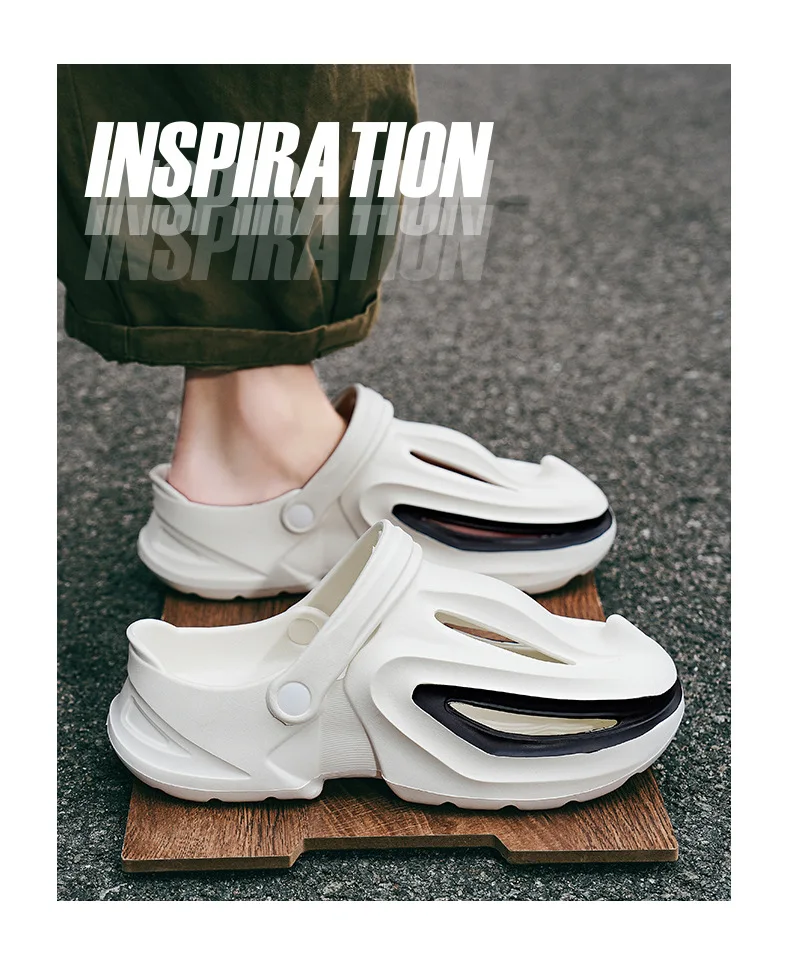 Evshine Men Shark Slides Eva Flat Sandals Summer Beach Footwear_voghion.com