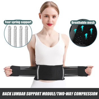 1pcs Adjustable Double Pull Lumbar Support Lower Brace Waist Band,Unisex Back Belt Lumbar Pain Relief 1