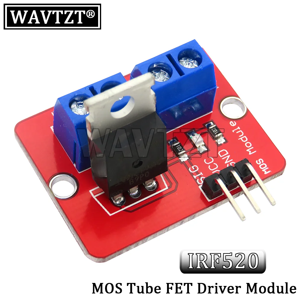 Wavtzt 0-24V Top Mosfet Button Irf520 Mos Driver Module For Arduino Mcu Arm Raspberry Pi