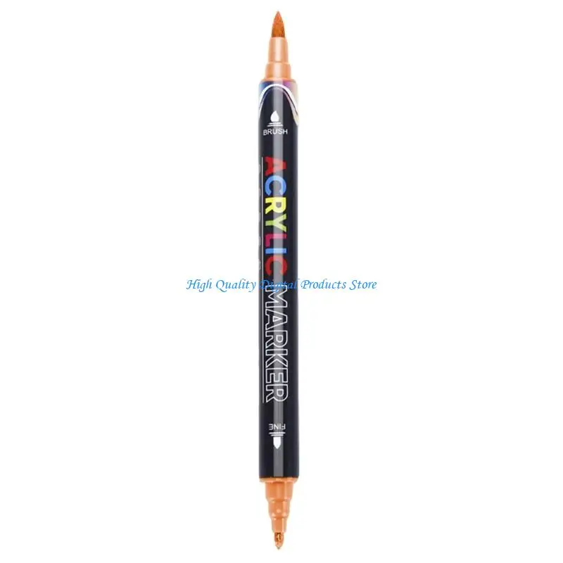 U2JE 12Pcs 더블 팁 아크릴 페인트 펜 모델 색칠을 위한 금속 아크릴 마커