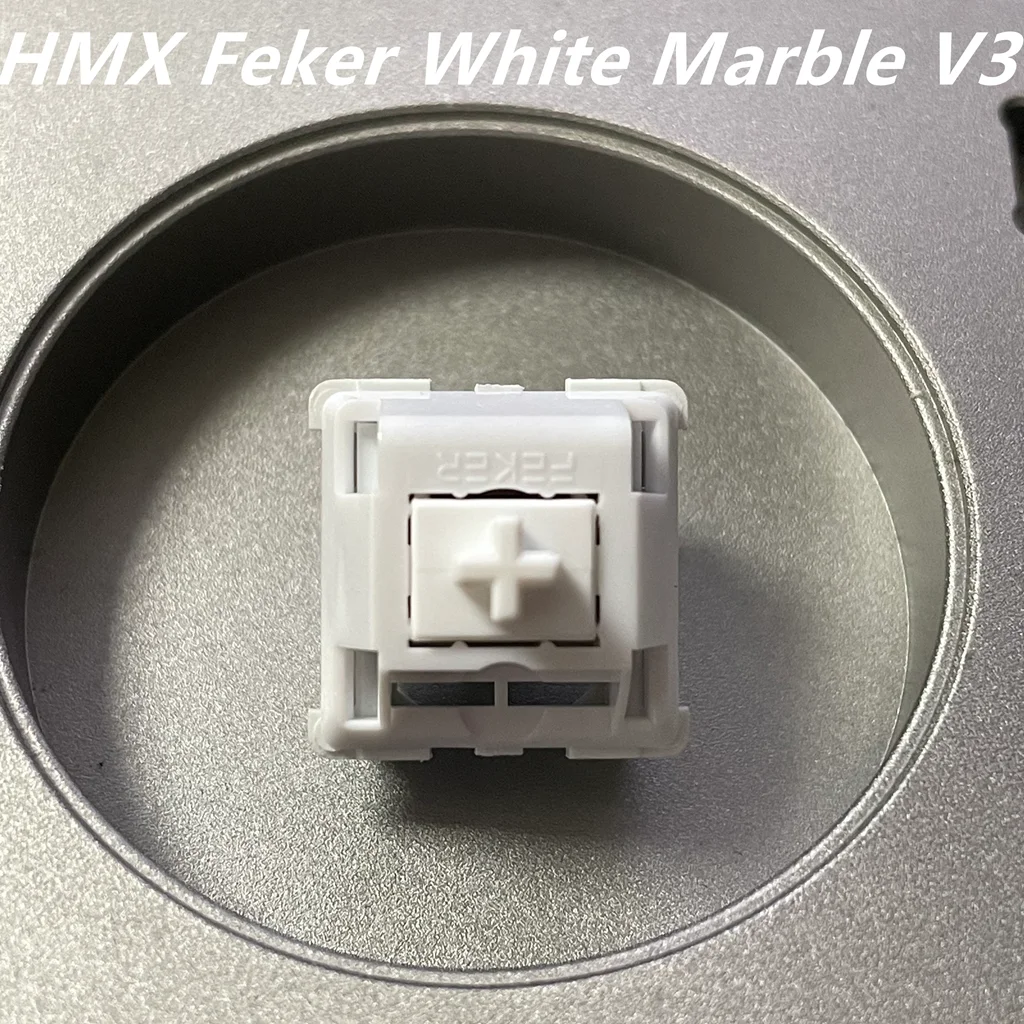 HMX Feker 화이트 마블 V3 스위치 5핀 HIFI 리니어 스위치 POM 스무스 42g 고윤활 커스텀 기계식 키보드 스위치