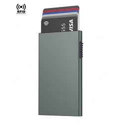 RFID - Blocking Minimalist Aluminum Wallet for Men - Slim, Smart Cardholder Case (Grey)