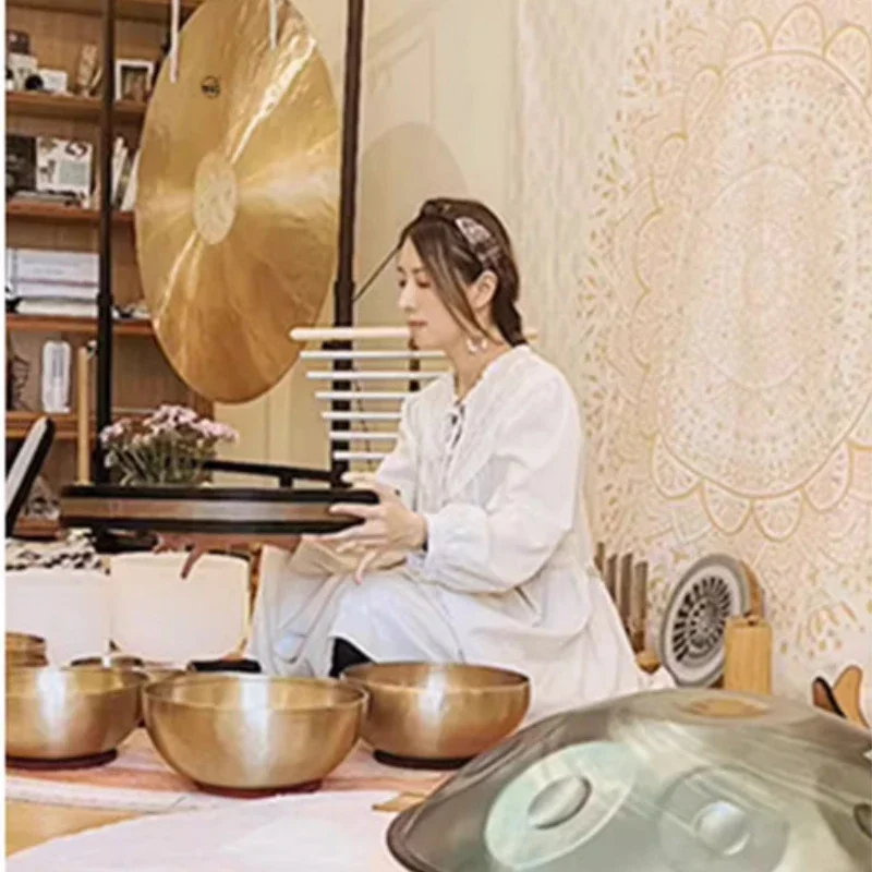 Ancient Tibetan Style Gongs Sound Therapy Handmade Wind Gongs Yoga Meditation Major Percussion Musical Instrument Craftsmanship
