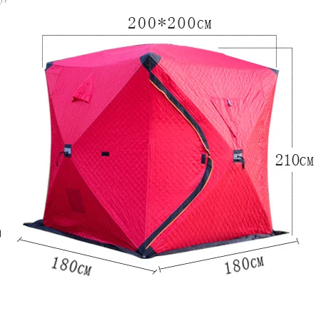 Warm Winter Ice Fishing Tents Large Spacious Triple Thick Cotton Outdoor  Camping Wind Proof Waterproof Snow Proof Family Travel