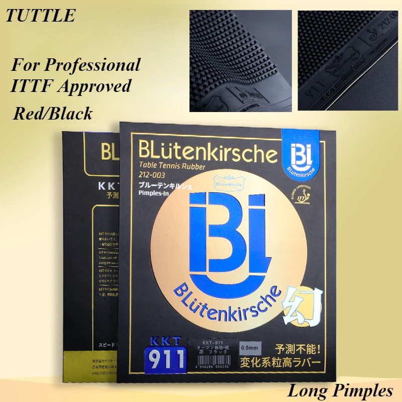 TUTTLE Blutenkirsche Table Tennis Rubbe KKT-911 Grain Long Pimples Thin Sponge Arc & Loop For Professional ITTF Approved