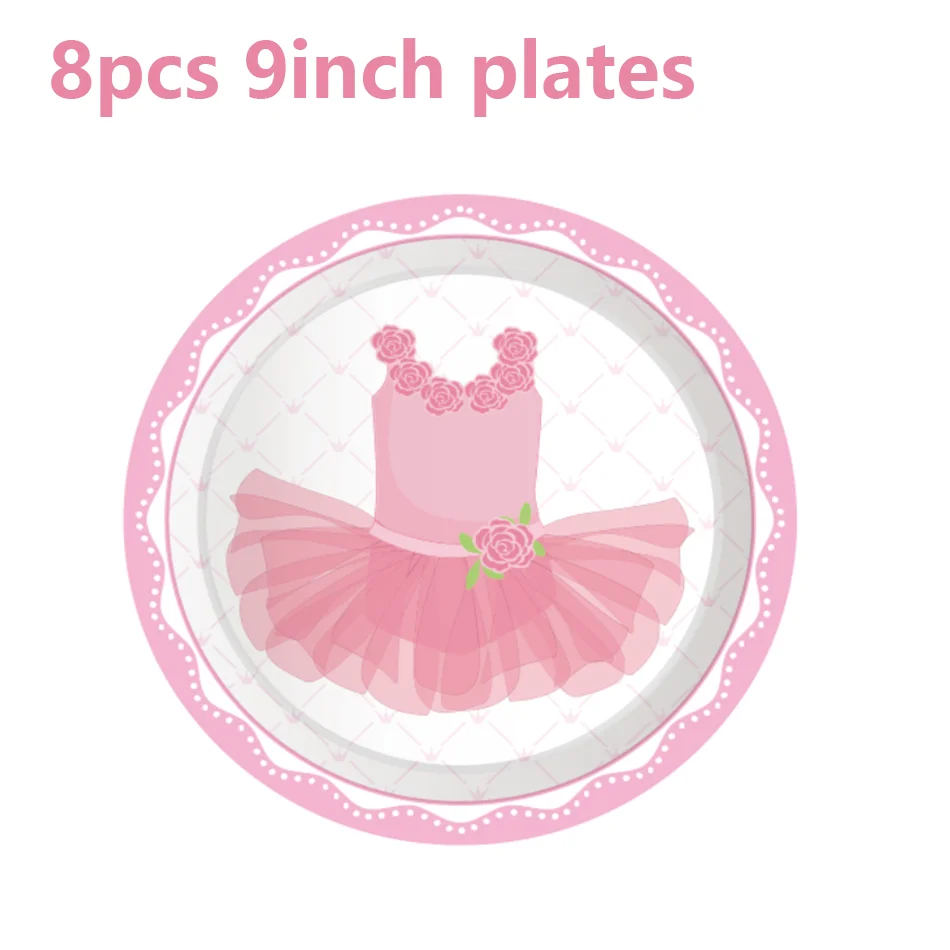 Ballett-Servietten, Teller, Tassen, Cupcake-Ständer, Tischdecke, Geschirrset für Geburtstagsdekoration, Tischdeko, Babyparty-Partyzubehör – Detail 12