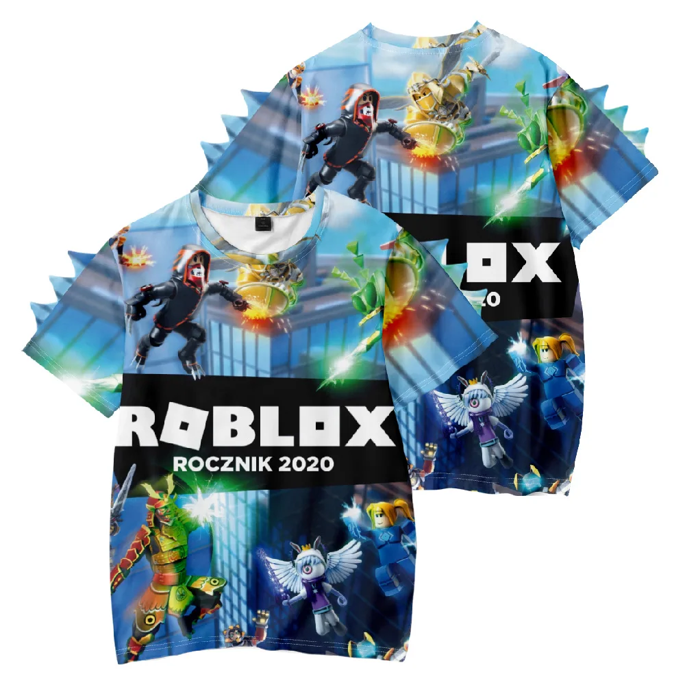 3D New Summer Game ROBLOX Printed Children's Clothing Cute Dinosaur Comfortable Casual Sports Short-sleeved T-shirt 3