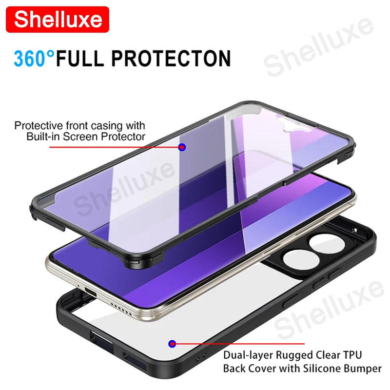 Transparent 360° Full Body Silicone Protector Case - Premium Double-Sided Cover