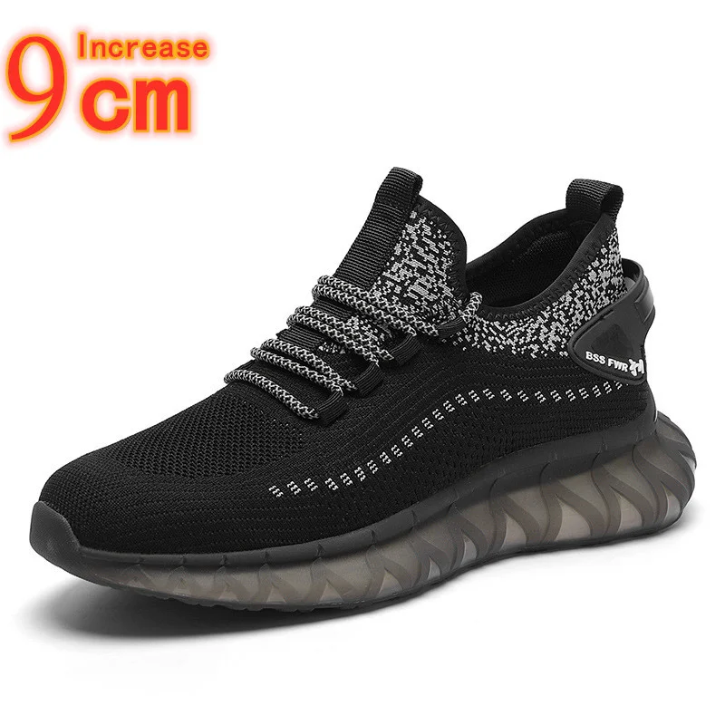 

Elevator Men's Shoes New Inner Increase 9cm Shoes / Spring Summer Breathable Casual Comfortable Sports Shoes Mesh Men Sneakers