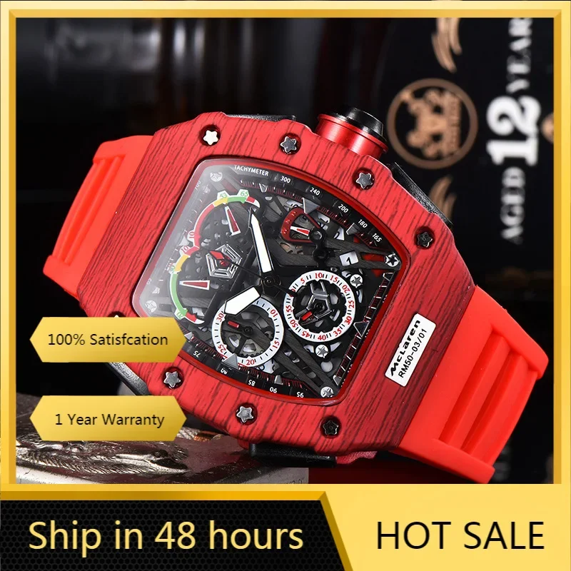 

Fashion Hollow Out Men's Fully Automatic Quartz Carbon Fiber High Grade Handsome Barrel Shape Personalized Watch Men