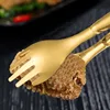 1/2pcs Kitchen Food Tongs Stainless Steel Creative Meat Salad Bread Clips Non Slip BBQ Clips Home Kitchen Cooking Accessories 2