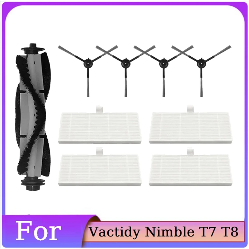 

9PCS Replacement Spare Parts Accessory For Vactidy Nimble T7 T8 Vacuum Cleaner Accessories Washable Main Side Brush Hepa Filter