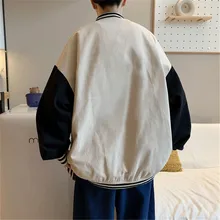  Black Cartoon Baseball Jacket Demon Slayer Loose Anime Harajuku High Street Tops Streetwear Cool Gothic Couple Bomber Jacket Men 