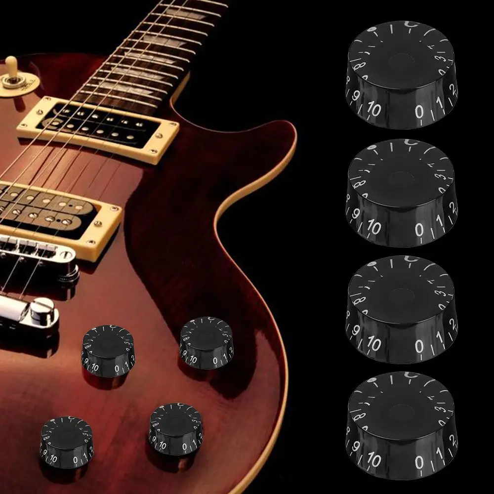Weiße Zahlen Ersatz Eimer Form Knopf Bass Tuning Schalter Ton Lautstärke regler E-Gitarre Geschwindigkeit regelung für les paul lp – Detail 1