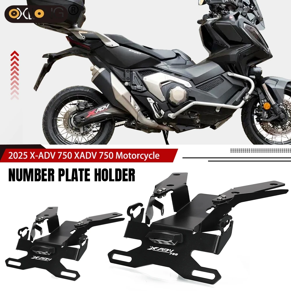 Soporte De Matrícula Trasero Para Honda X-ADV 750 2021-2022 – Acero Carbono Negro, Sin Perforar