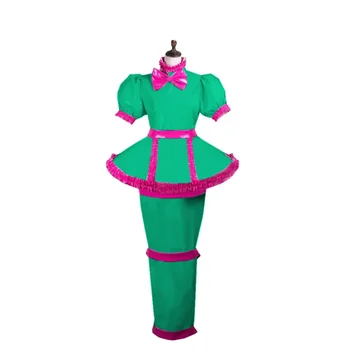 Wetlook PVC Puff Sleeve Long Hobble Dress with Lock 6