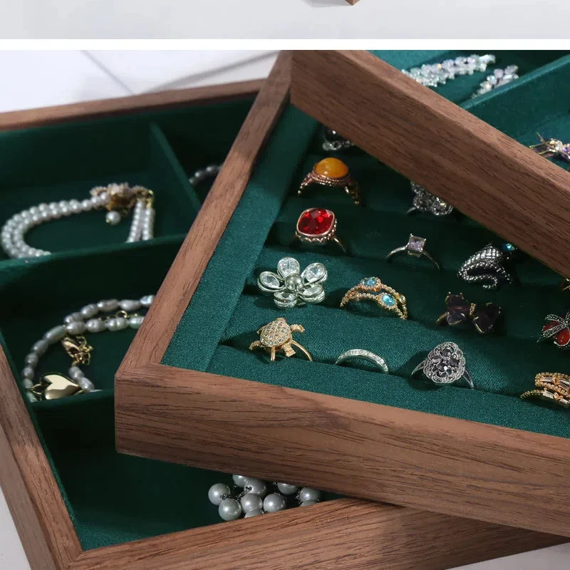 Black Walnut Patterned Jewelry Tray for Viewing Storage Earrings Necklaces Empty Trays Bracelets storage tray jewelry storage tray