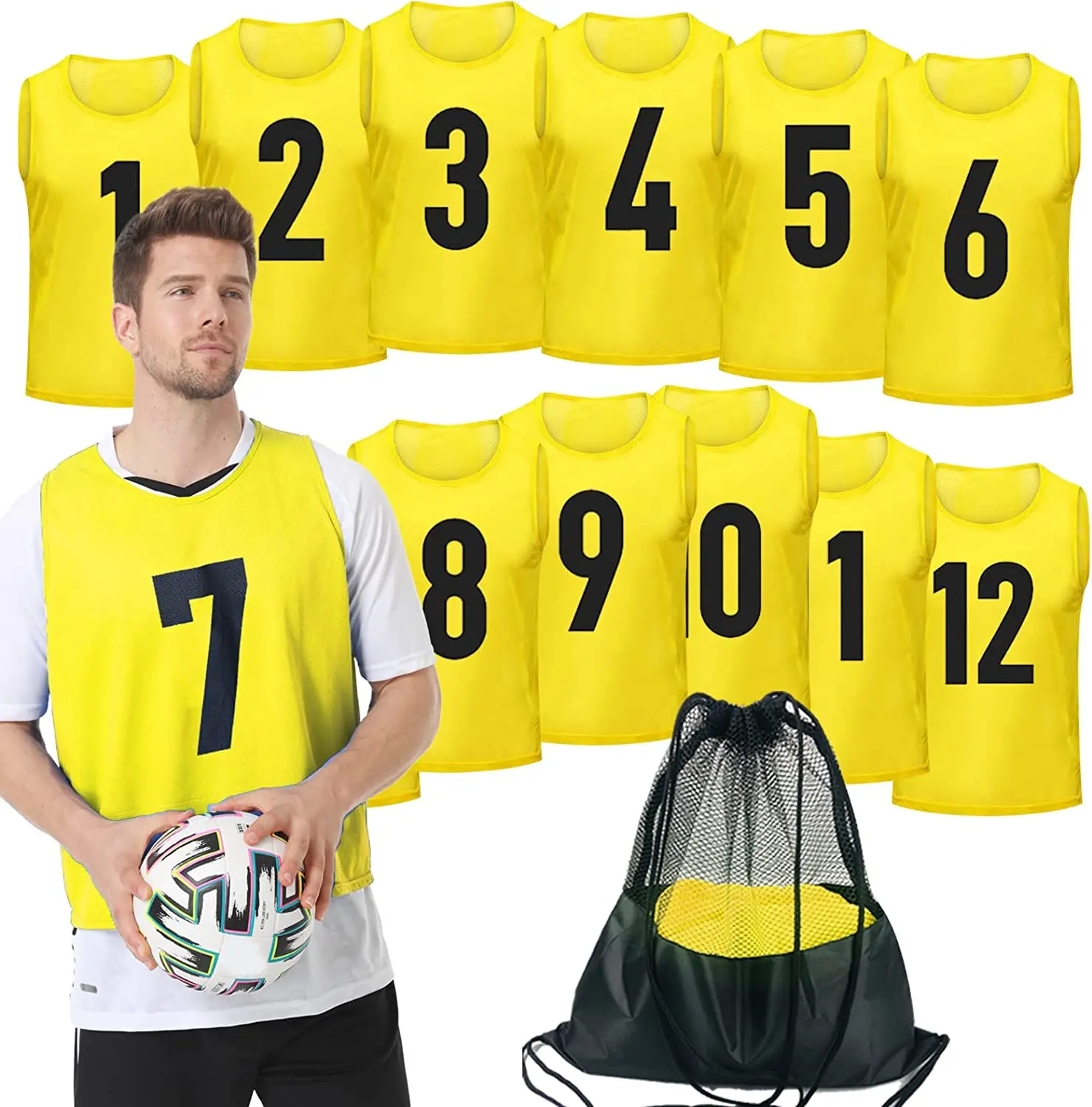 6 Pack Pinnies Scrimmage Vests Practice Jersey For Soccer Training