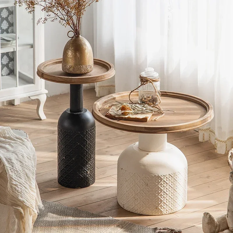 Retro Iron Crafts Small Coffee Table, Nordic Simple Style Living Room Furniture, Sofa Corners, Balcony Round Desk 1