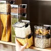 460/700/950/1300/1800ml Thick Sealed Storage Tank Transparent Square Dried Fruit Storage Box Kitchen Grain Storage Jar Container 1