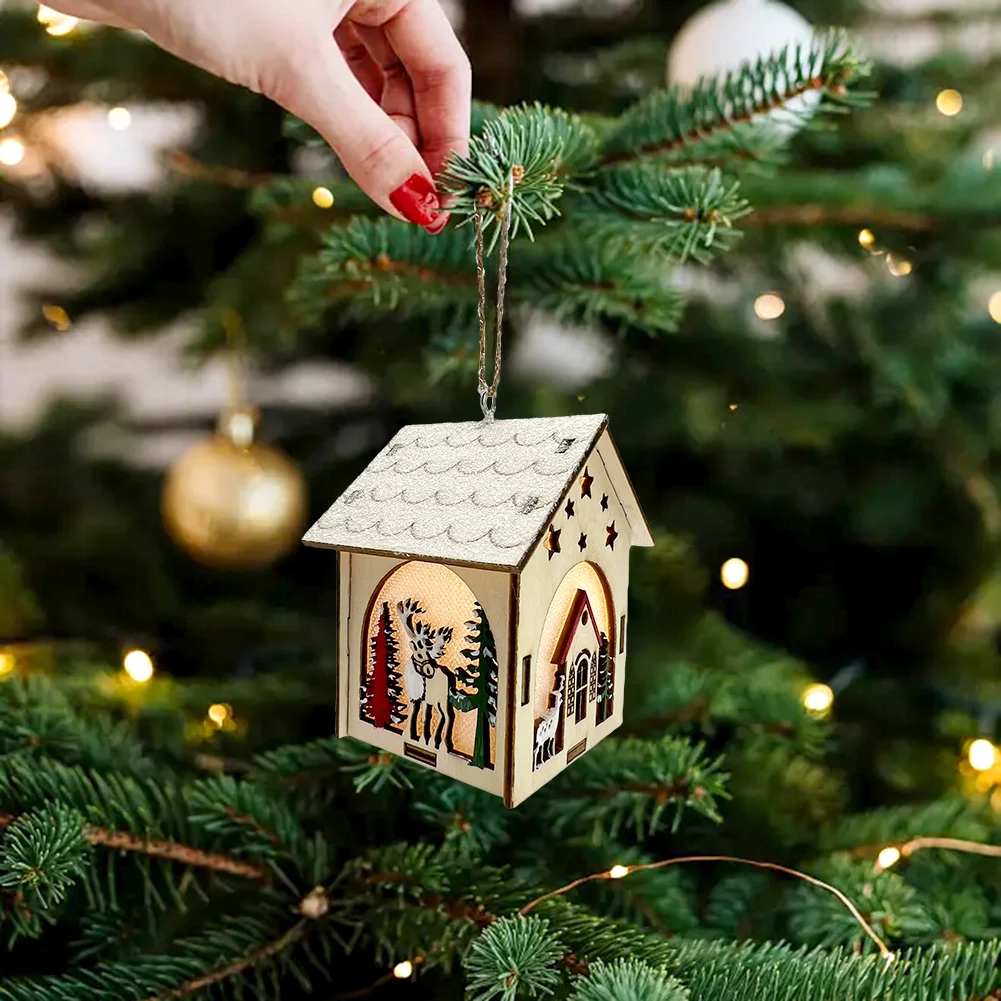 

House Shape Ornaments On Christmas Lightweight Personalized Handiworks For Decoration