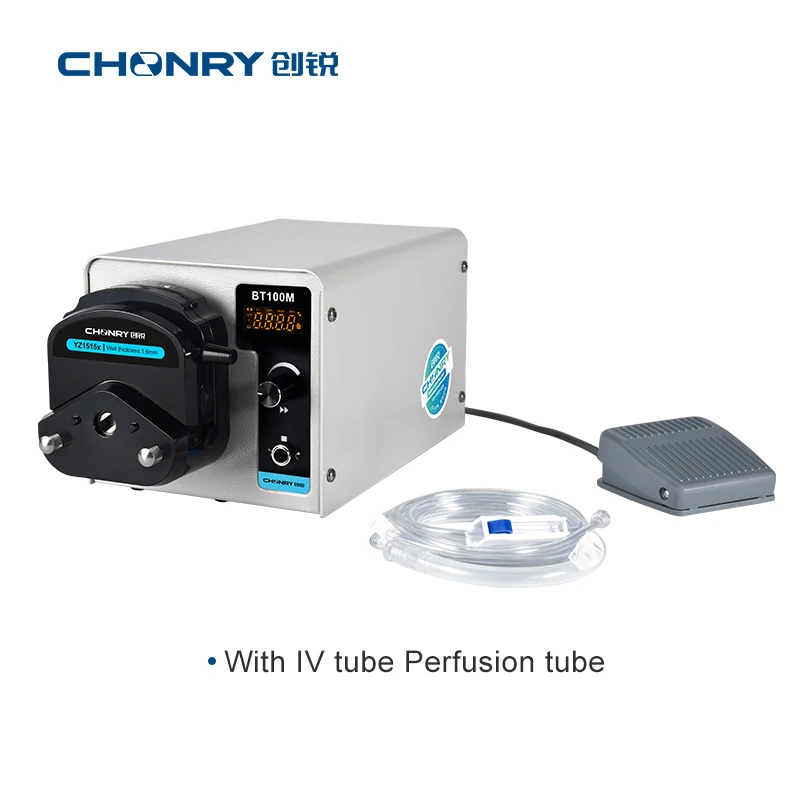 CHONRY 디지털 연동 펌프, 실험실 BT100M 용 액체 정밀 정량 펌프, 110V, 220V, 최대 유량, 380 ml/min