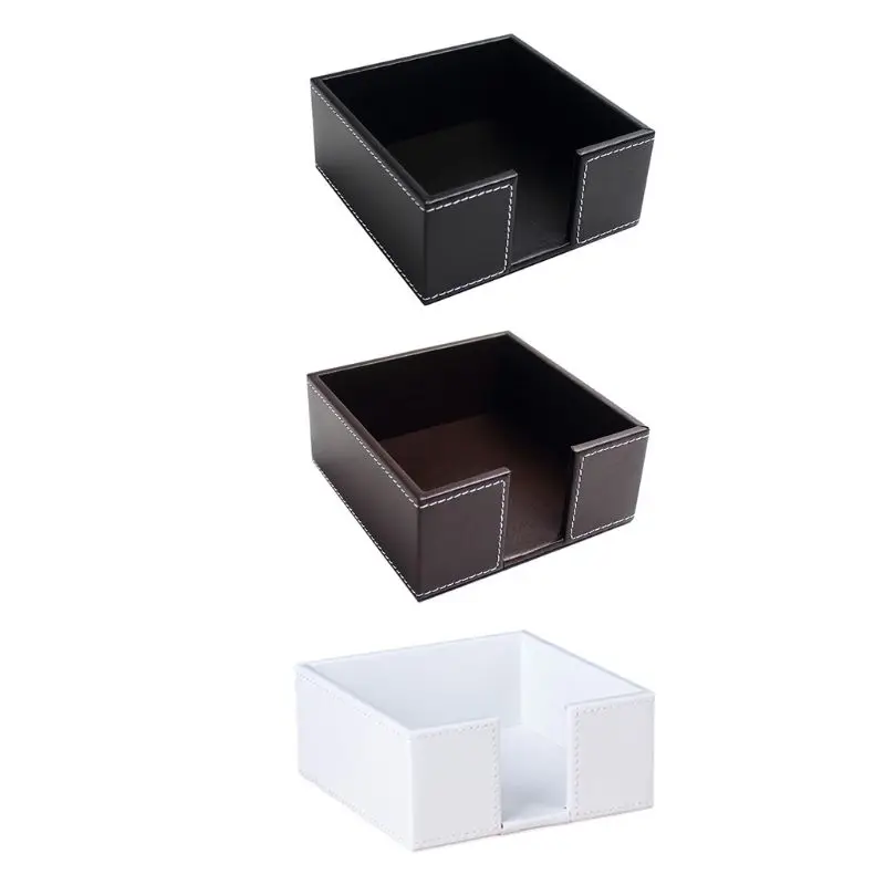 PU Leather Square Cocktail Napkin Holder Tissue Box Paper Serviette Dispenser 2