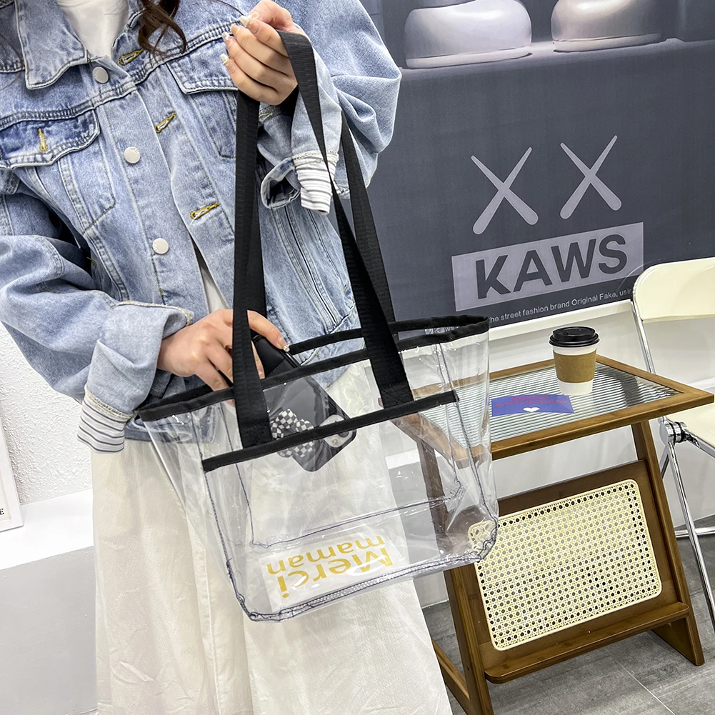 wristlet clutch Summer PVC Transparent Handbags Fashion Large Capacity Female Shopping Bags Tote Casual Beach Travel Women Shoulder Bags shoulder bag