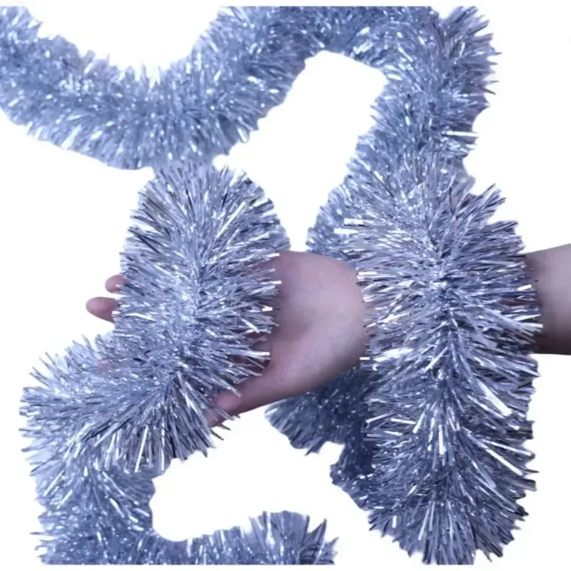 2m Christmas Tinsel Garland Shiny Hanging Garland Ornaments for Christmas Tree Party Supplies Indoor and Outdoor Decoration