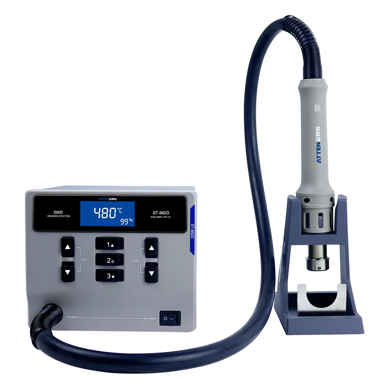 Pistola de aire caliente ATTEN ST-862D, 220V, 1000W, pantalla Digital, estación de retrabajo BGA sin plomo, reparación automática del sueño,